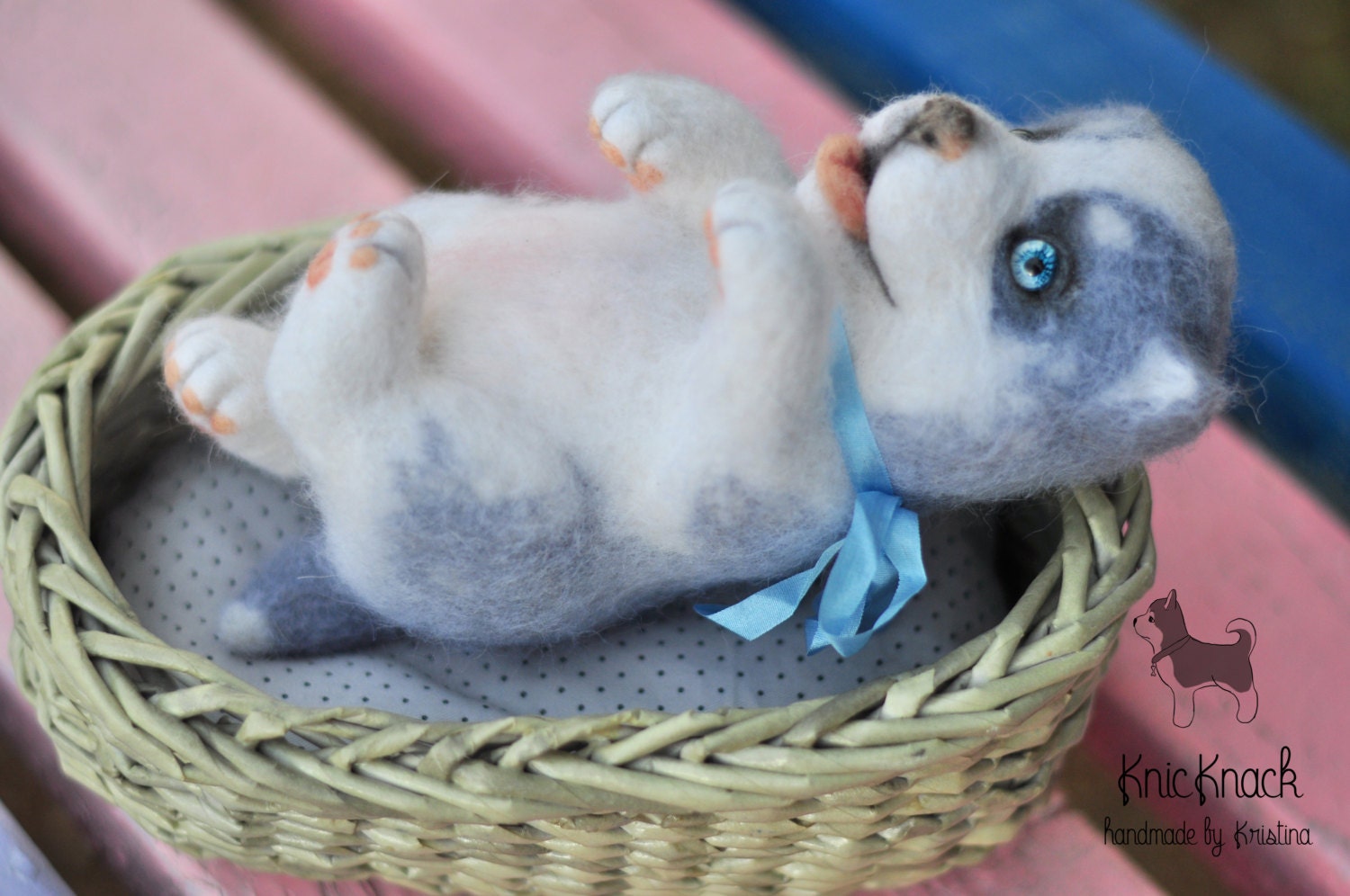 Needle felted Husky dog Wool toys puppy Dogs Felt pets