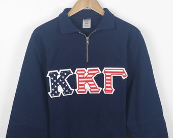 Kappa Kappa Gamma American Flag Letter Quarter-Zip Sweatshirt, KKG Letters, Embroidered Letters, Recruitment Gift, Big Little