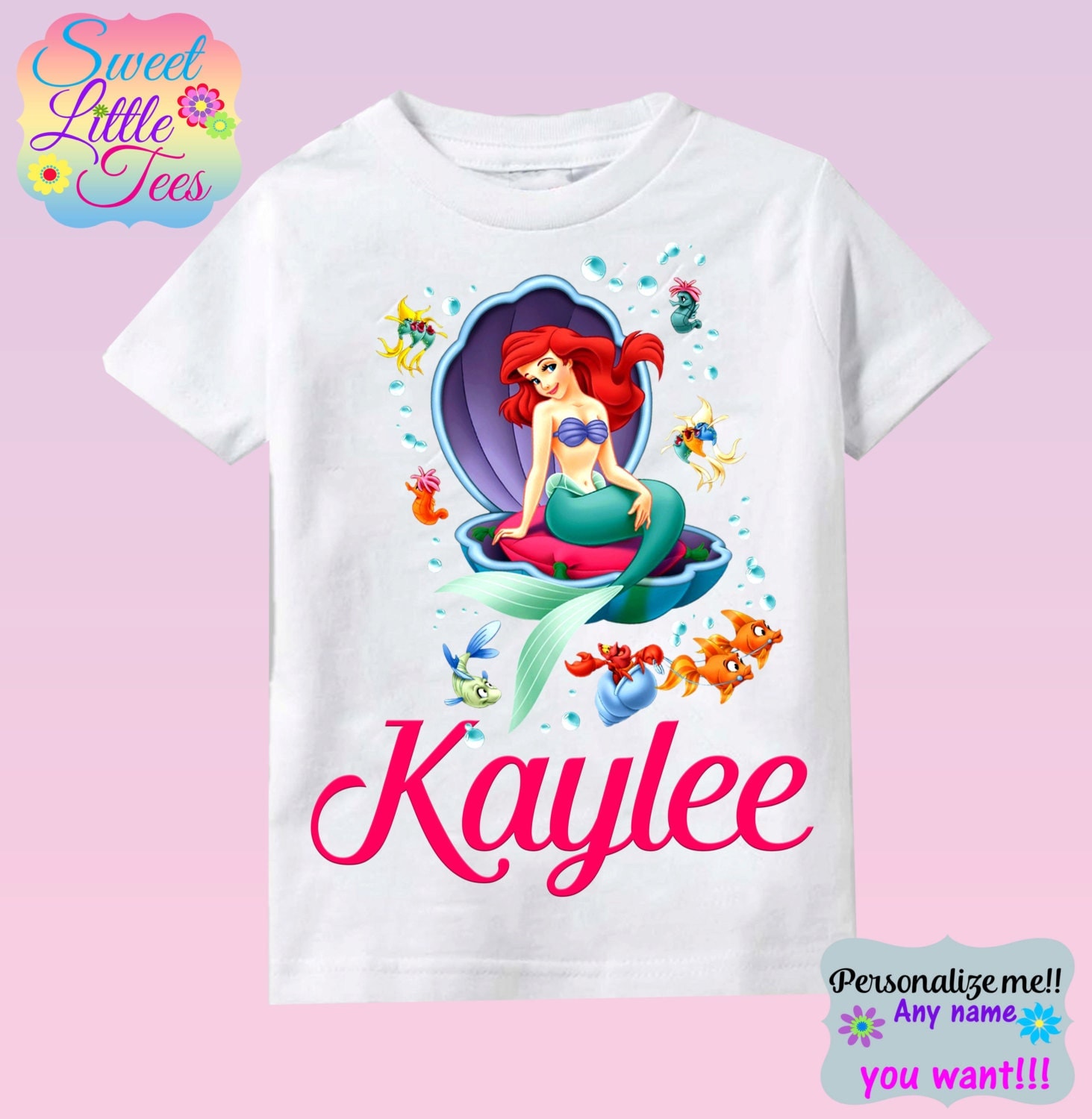 Little Mermaid Birthday Shirt Ariel Shirt by sweetlittletees