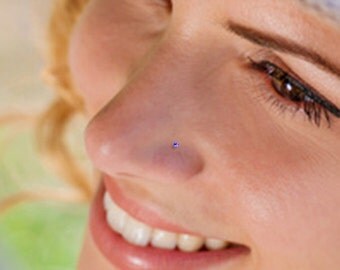 Teeny Tiny 1mm Amethyst Sterling Silver Nose Stud, Nose Ring, Silver Nose Stud, Sterling Nose Stud, 1mm Nose Stud, Tiny Nose Stud