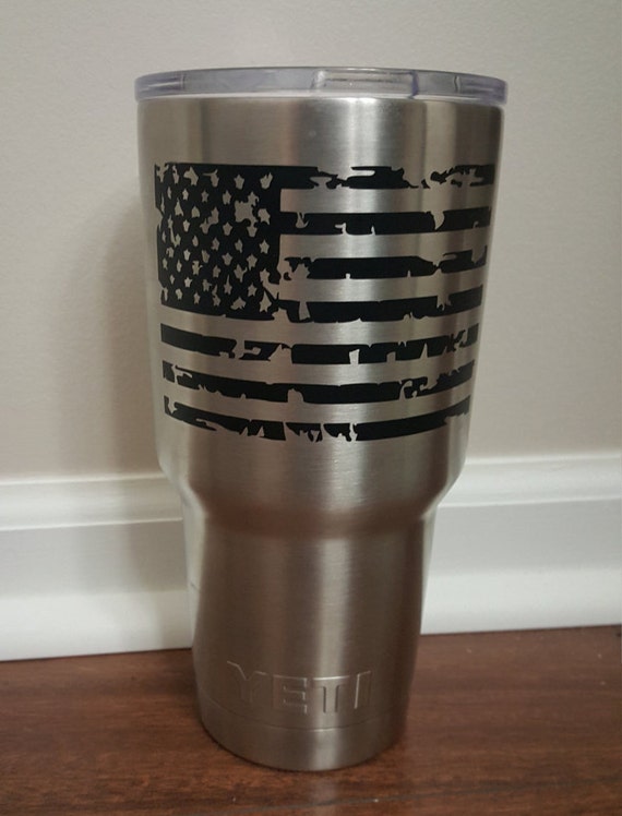 Distressed American Flag Decal Yeti Rambler Decal Yeti