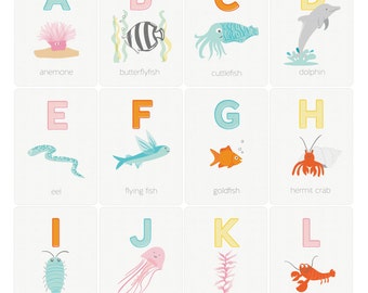 Ocean alphabet | Etsy