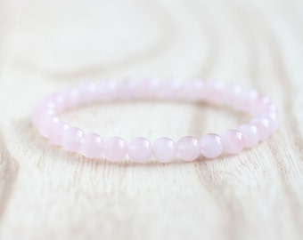 ROSE QUARTZ Bracelet. Reiki Energy, Self-love, Self-forgiveness. Heart Chakra Bracelet. Peace Bracelet. Emotional Support. Beaded Bracelet