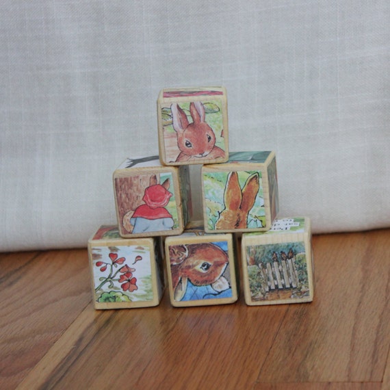 6 Peter Rabbit Wooden Blocks