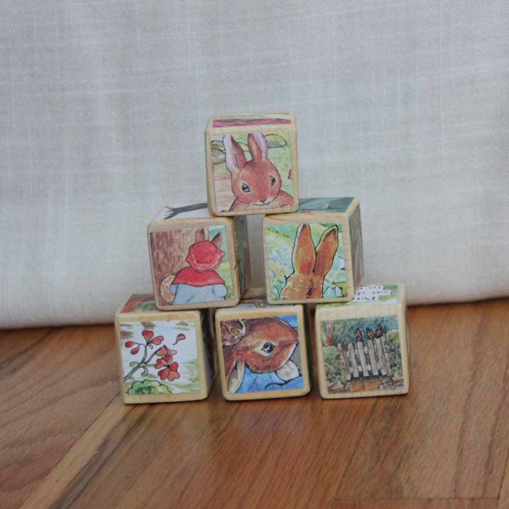 6 Peter Rabbit Wooden Blocks