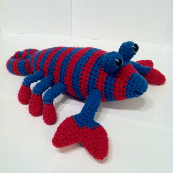 Crochet Lobster Amigurumi Lobster Red & Teal by ...