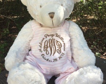 Monogrammed Bears, Monogrammed Teddy Bear, Teddy Bear, Personalized Gift, Personalized Teddy Bear, Plush Bear, Baby Gift, Ring Bearer Gift