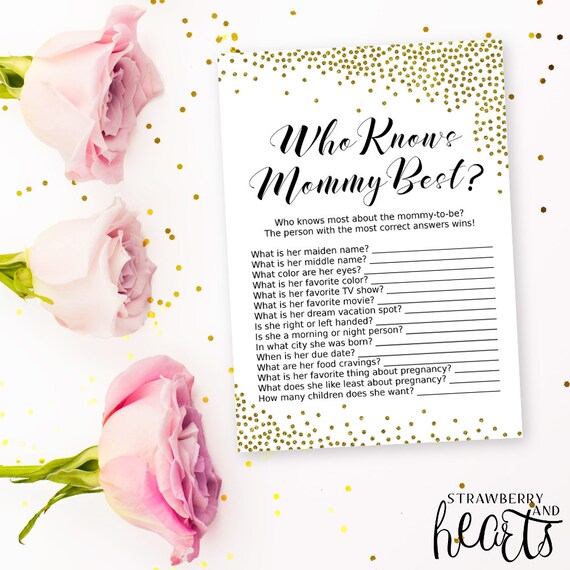 Who Knows Mommy Best Mommy Trivia Mom Questions Baby Shower