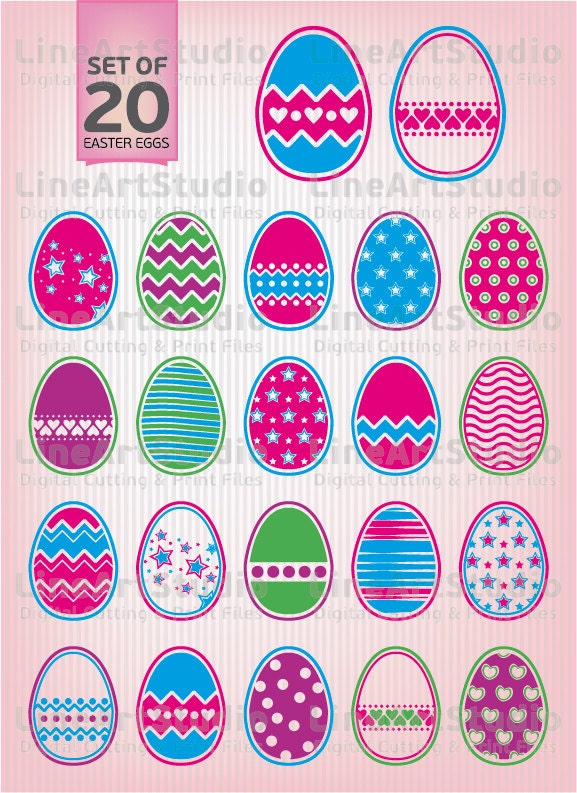 Download Easter Eggs SVG Set Of 20 Chevron SVG Cut File Chevron