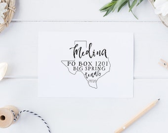 Custom Return Address Stamp - Texas - Personalize with YOUR state!