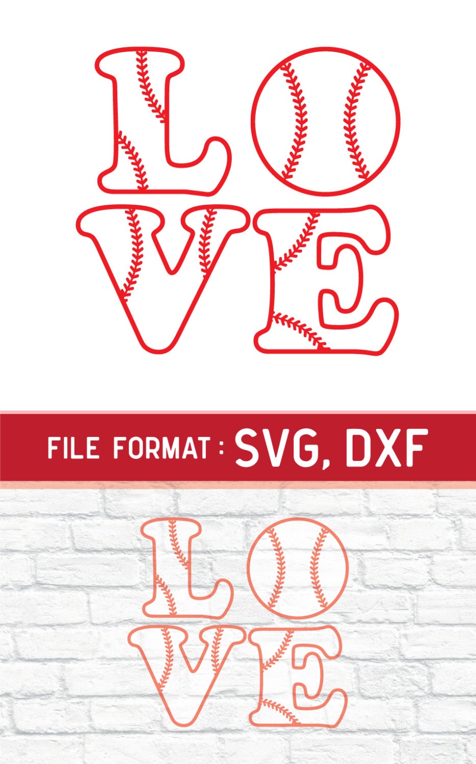 Download SVG Love Baseball Monogram Cricut Files Vinyl Cutters SVG