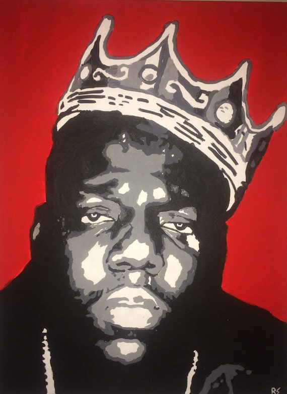 Biggie Smalls Notorious BIG 18x24 Canvas Painting by RYANSPENCA