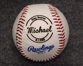Ring Bearer Sign, Ring Bearer Baseball, Personalized Ring Bearer Gift, Will You Be My Ring Bearer, Custom Baseball, Engraved Baseball