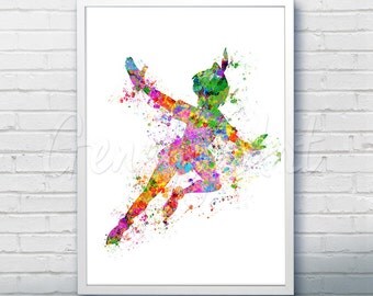 Disney Peter Pan Watercolor Poster Print - Watercolor Painting - Watercolor Art - Kids Decor- Nursery Decor