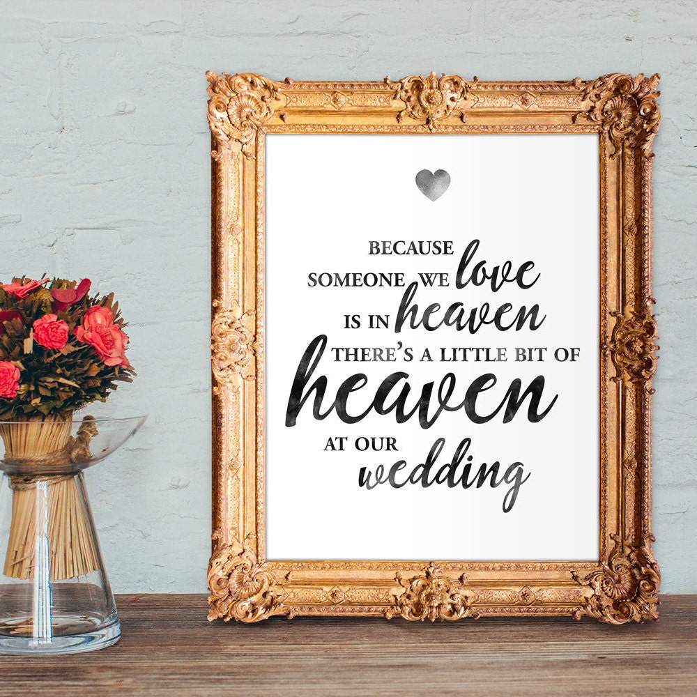 Download Wedding memorial sign someone we love is in heaven so