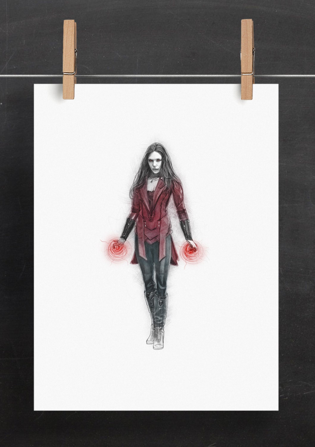 Avengers Print Scarlet Witch Art Wanda Maximoff Poster