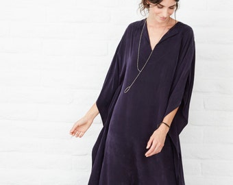 Long Navy Caftan, maxi dress, long kaftan, caftan dress, long dress, tunic, bohemian dress, boho dress, festival dress