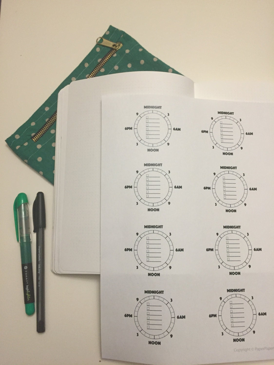 Productivity Wheel for Bullet Journal Time management