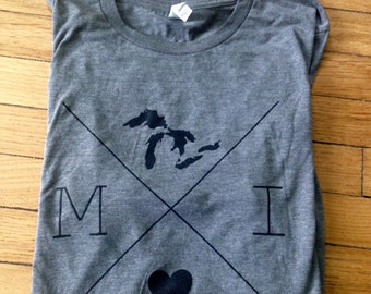 Michigan T-shirt, Michigan Tee, Michigan X T-shirt