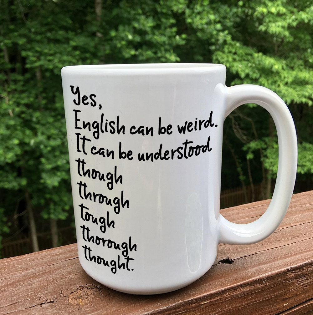 English can be weird / coffee mug / coffee cup / english
