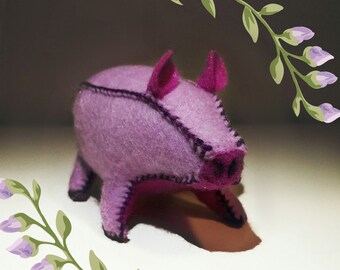 SALE Stuffed Animal Pig - Lavender