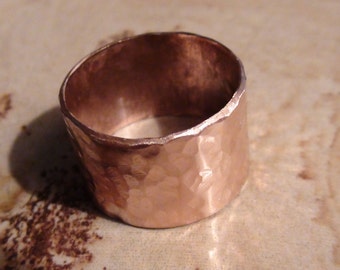 Large Hammered Copper Rings 1/2 Inch