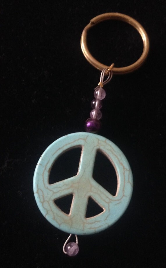 Items similar to Peace Symbol Keychain on Etsy