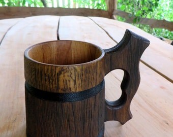 Gift for man,Men's Gifts,Oak Beer Tankard,Groomsmen Gift, Man Birthday Gift,Gift For Him,Wood Beer Mug,Beer Gift,Wooden Stein,Gift for Dad
