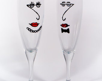 His and Hers Champagne Flutes