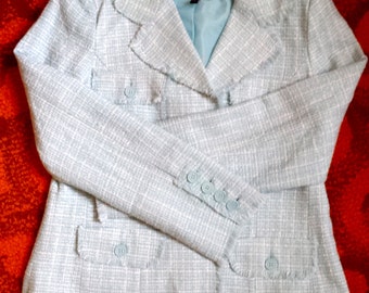 Vintage Light Blue Plaid Blazer, Vintage Plaid Blazer, Light Blue Blazer, Baby Blue Blazer, Vintage Women's Blazer, Plaid Blazer, Blazer