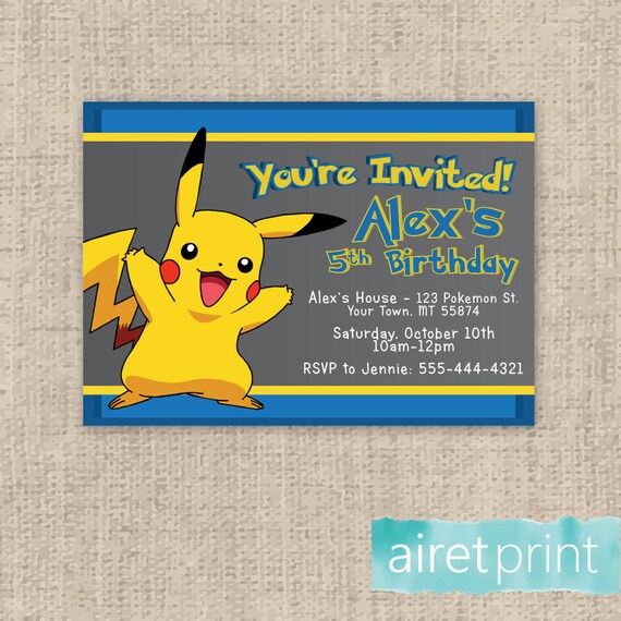 Personalized Pokemon Invitations 9