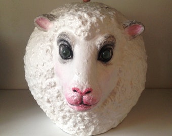 Paper mache - box design sheep craft isdamour