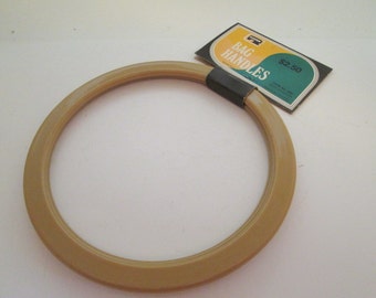 Vintage Purse Frame Handle, Purse Finding, Macrame Ring, Bag Frame, handbag hardware, plastic circle, handbag handles, purse handles