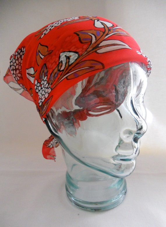 Items similar to Silk Chiffon Head Scarf Rockabilly Neck Tie