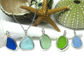Sea Glass and Sterling Bezel Wrap Charm | Tiny Reversible Charm | Sea Glass Jewelry | Beach Glass Jewelry | Small Charm Necklace | Gift