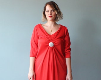 SALE plus size dress / plus size maxi dress / 1970s / XXL