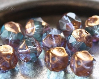 PRINCE .. 10 Picasso Czech Baroque Glass Beads 8mm (3226-10)
