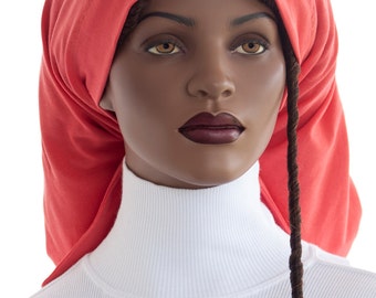 Dreads Locks Worthy Locs™ Snood Deep Salmon Cotton Knit Dreadie Sleep Snood Long Hair Snood Dreadlocks Big Braids Snood Handmade