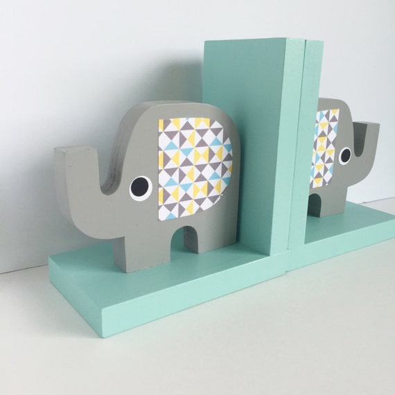 Elephant Bookends Elephant Nursery Elephant Kids Decor
