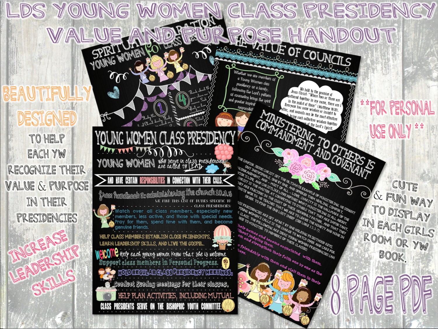 LDS Young Women Presidency Purpose Handout Printable
