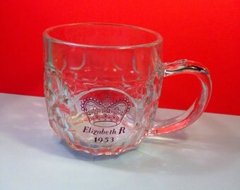 Elizabeth R 1953 - Queen Elizabeth - Coronation Tankard - Half Pint Tankard - Coronation Glass