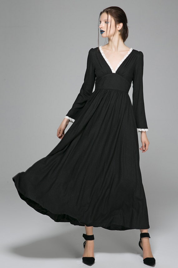 Boho Maxi Dress Linen dress Womens dressesParty Dressv
