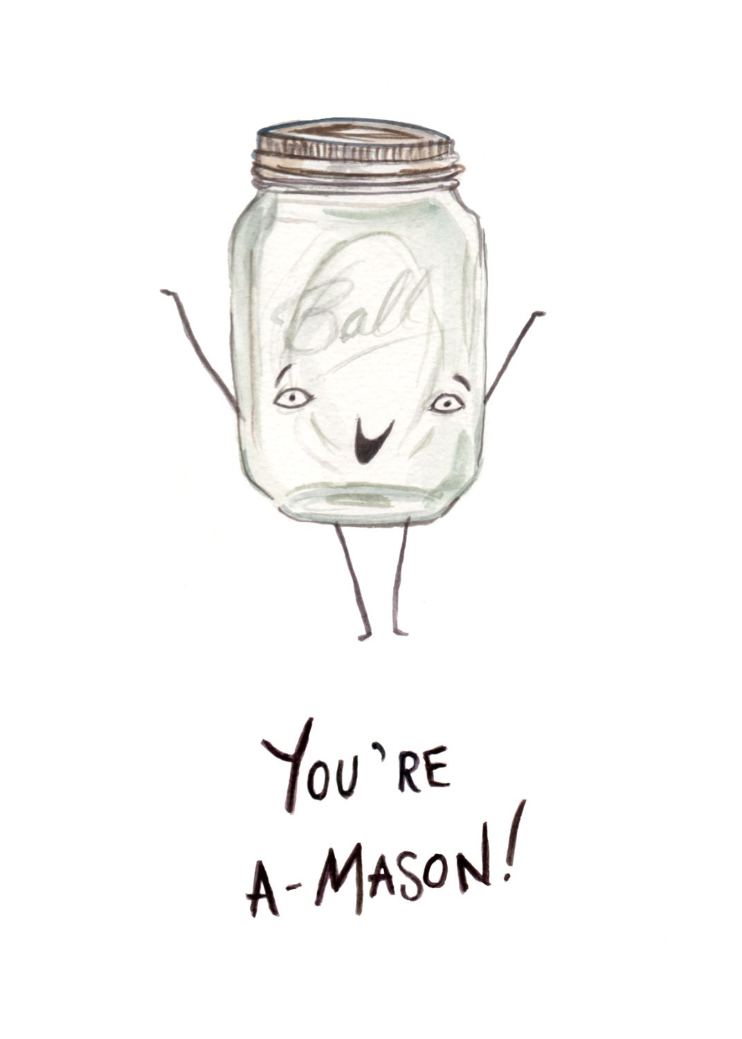Funny Card You're AMason Mason Jar Amazing Pun