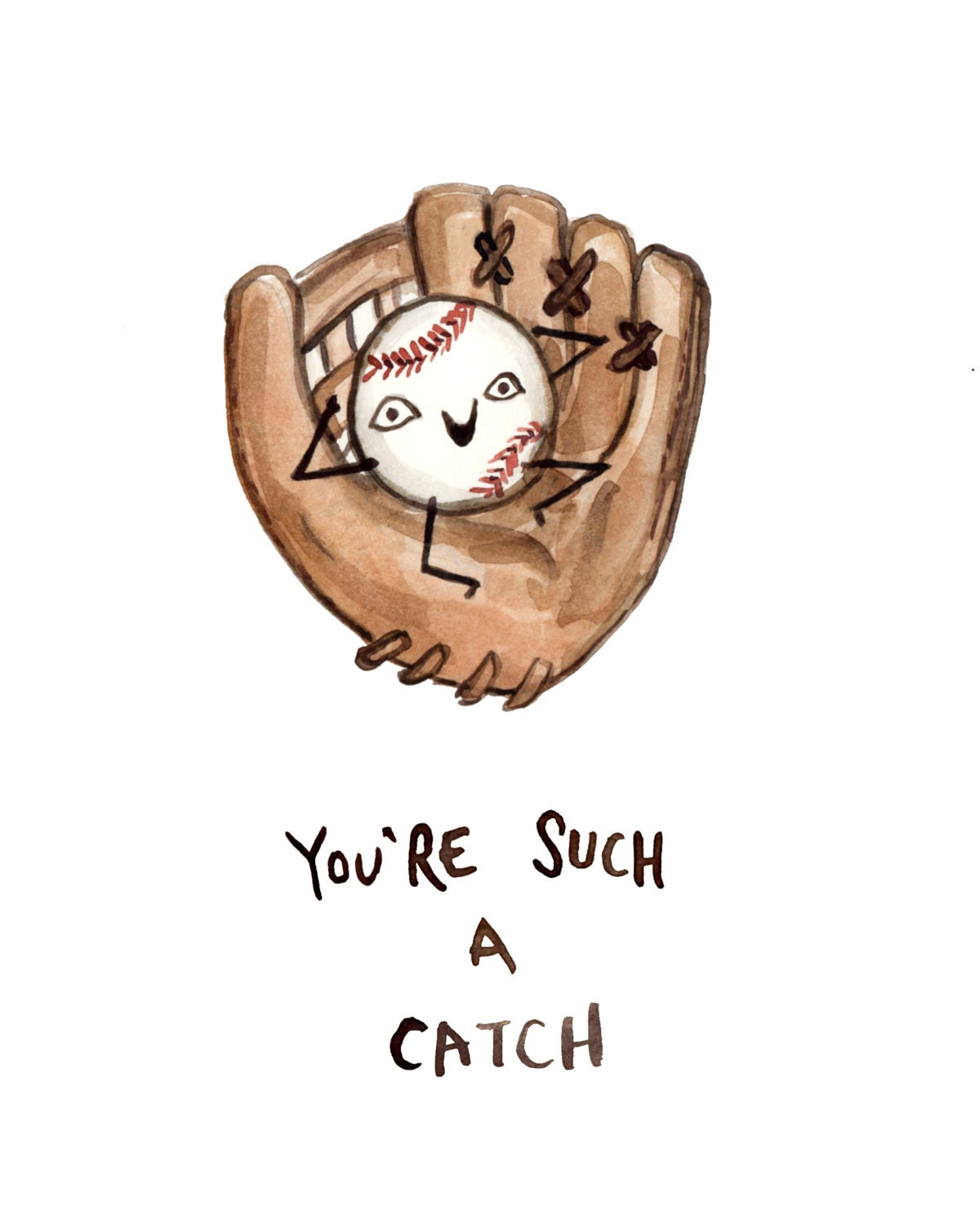Funny Card Baseball Glove You're Such a Catch