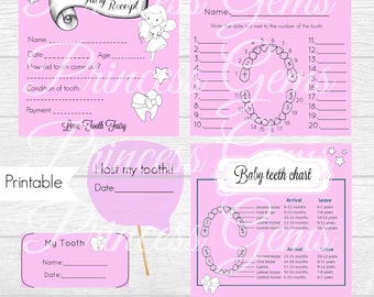 Boys Tooth Fairy Printable Kit Receipt Charts Photo Booth