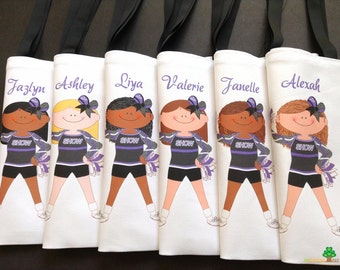 Cheerleader gifts cheerleading gifts cheer tote bags cheerleaders themed birthday personalized party favors goody tote bags for girls