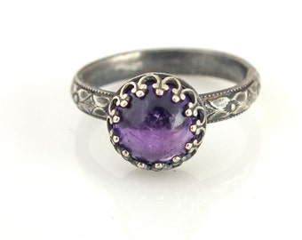 Amethyst Ring, Amethyst Jewelry, Unique Wedding Ring, Womens Wedding Ring, Purple Amethyst Ring, February Birthstone, February Birthday
