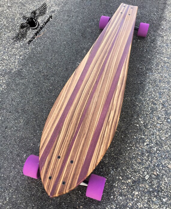 EXOTIC WOOD Longboard 40x10 Zebrawood w/Purpleheart