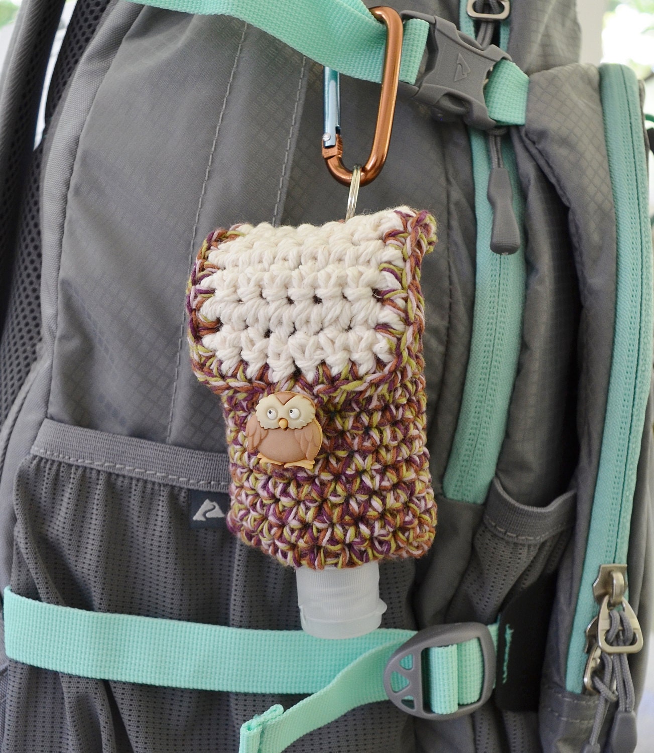 Hand Sanitizer Holder with Clip for Backpack Diaper Bag or