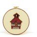 Back to School Little Red School House Punchneedle Embroidery Hoop Wall Art. Teacher Gift, Home Decor. Red, Khaki, Grey, White.